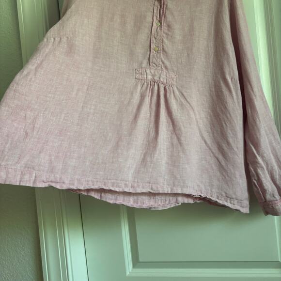 Poetry Women’s 100% Linen Light Pink Pullover Long Sleeve Top Beachy Sz 16 - Picture 4 of 15